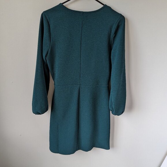 NWT Madewell Texture & Thread Faux Wrap dress in Smoky Spruce, size S - Picture 2 of 7